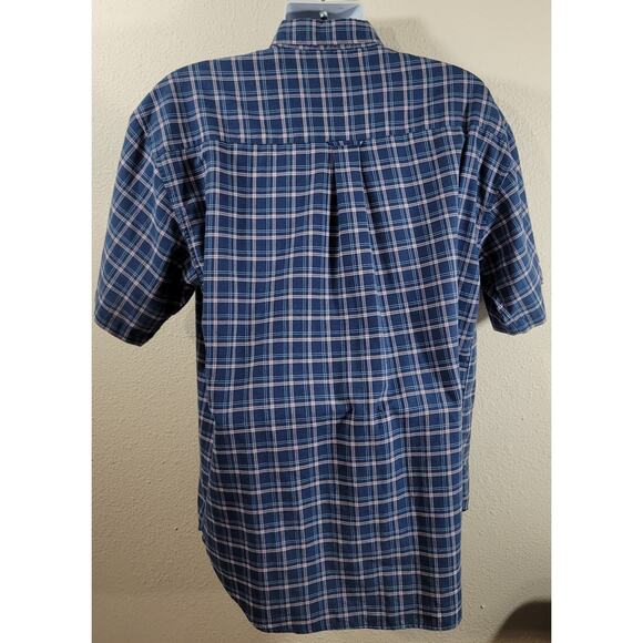 Sun River Blue Pink Plaid Button Up Collard Shirt Large Wrinkle Resistant Soft - Picture 2 of 6
